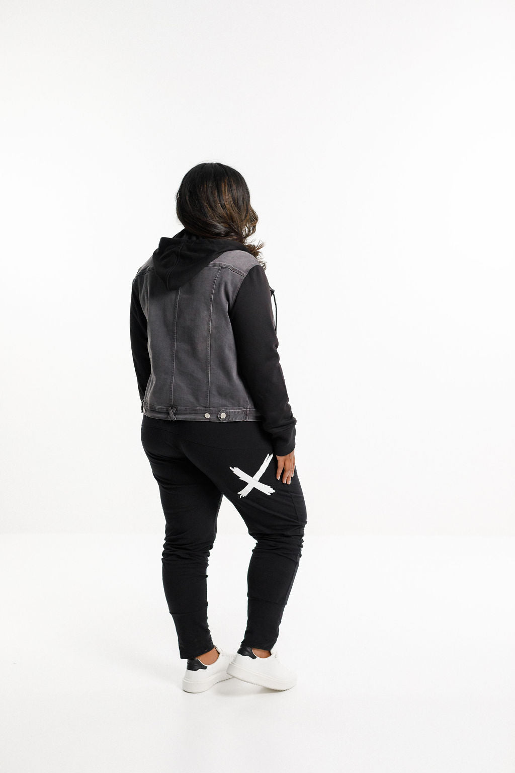 Hooded Denim Jacket - Black Wash