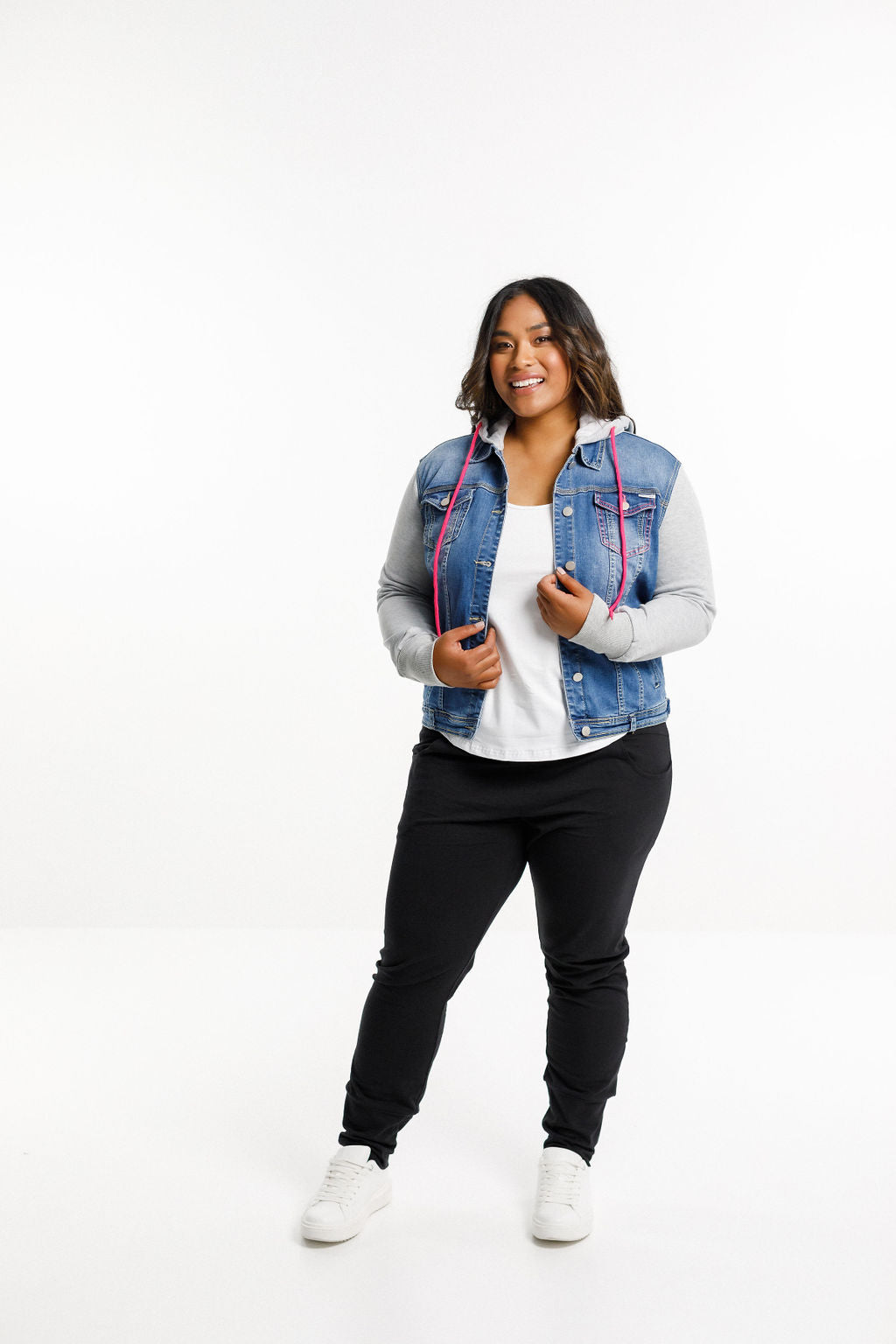 Hooded Denim Jacket - Blue