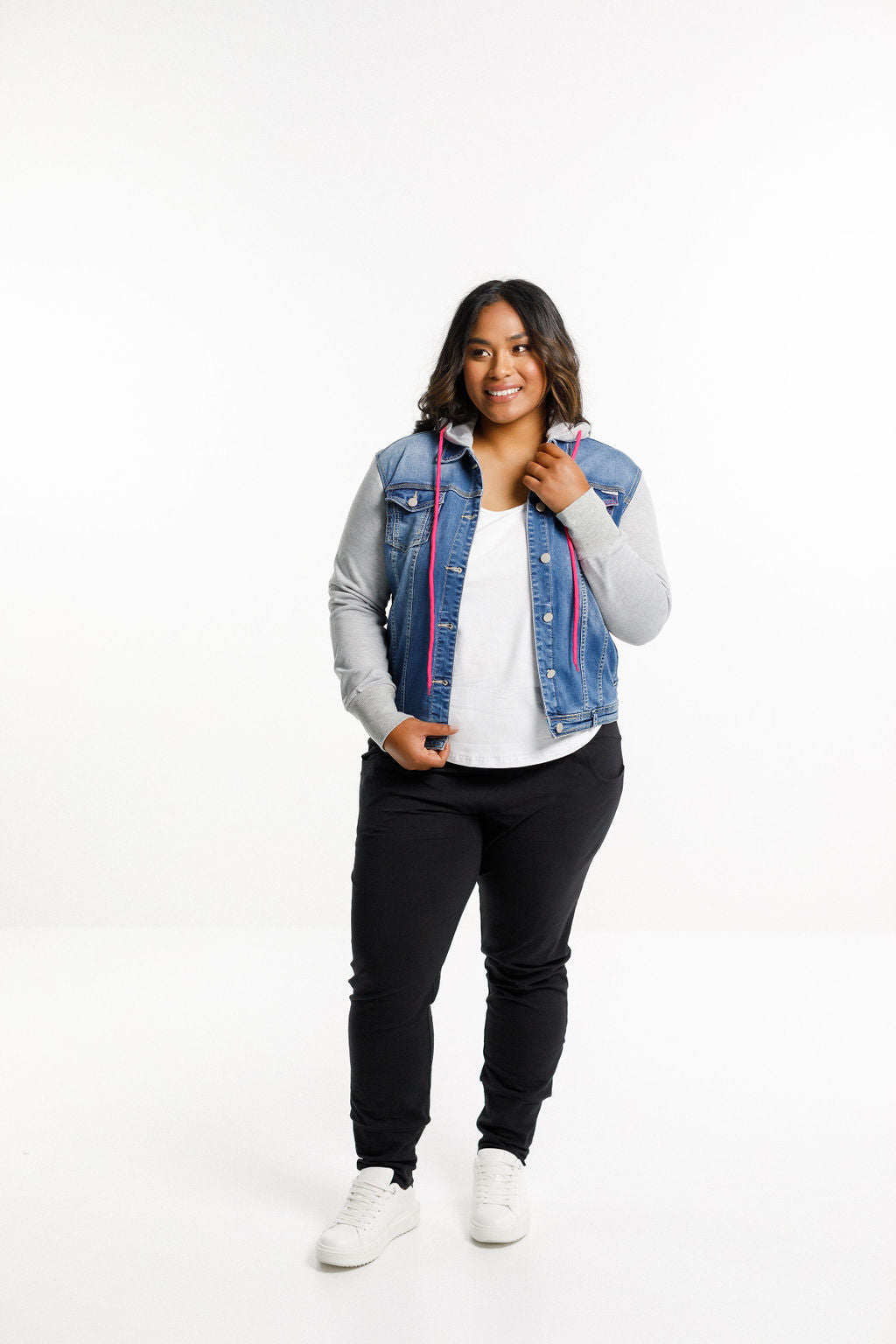 Hooded Denim Jacket - Blue