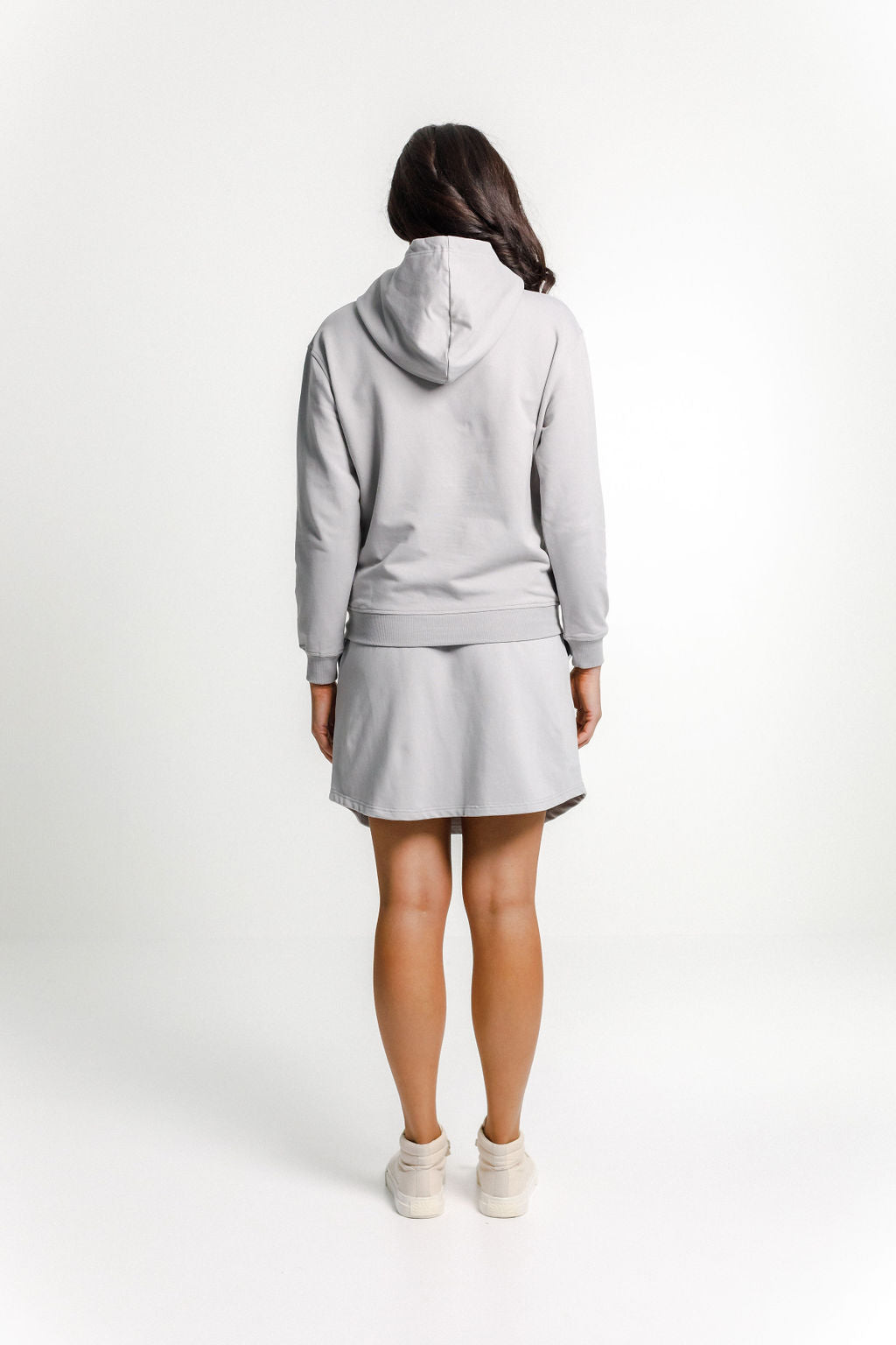 Classic Hoodie - Pewter with Mountain Print