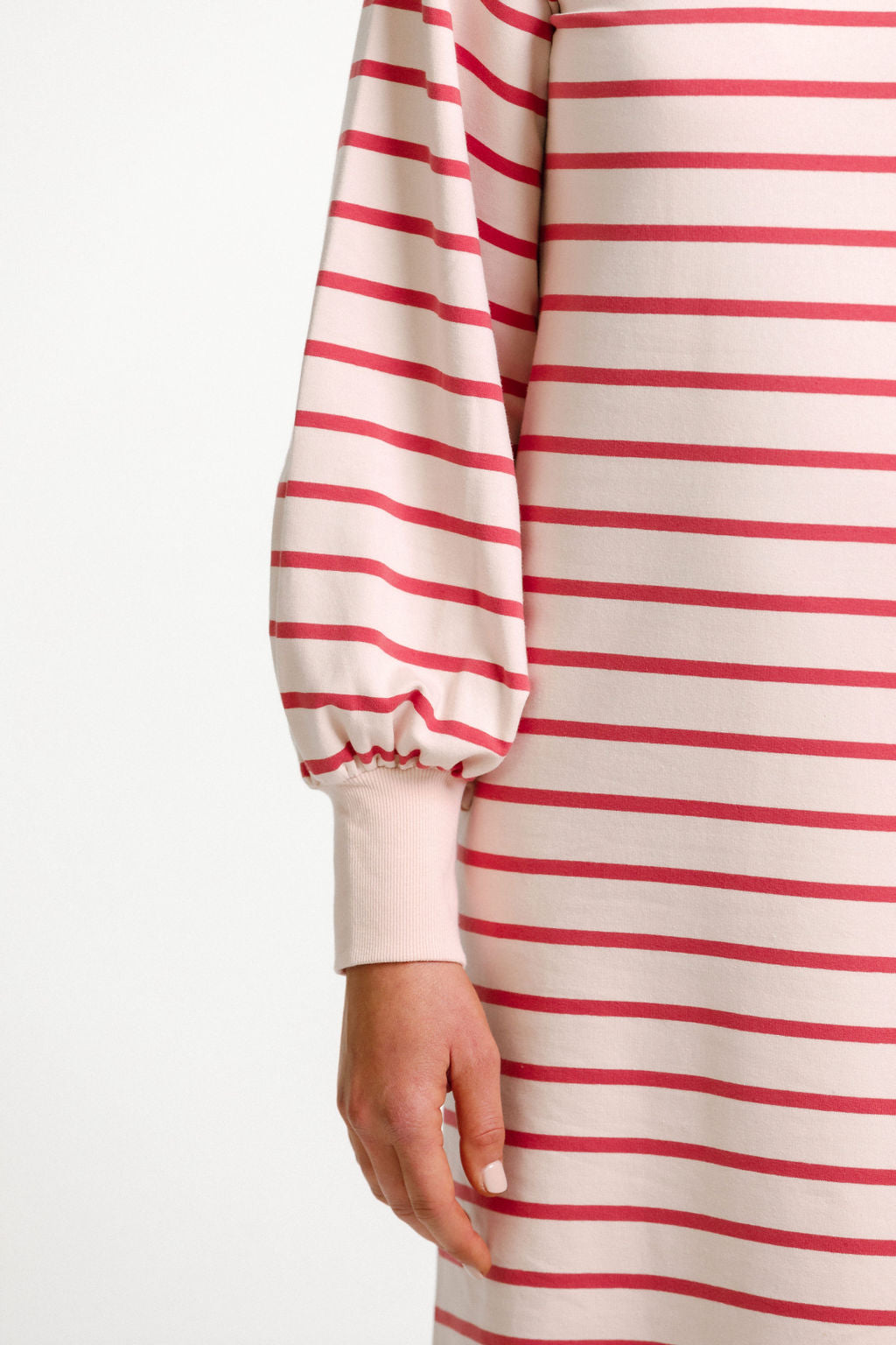 Laylah Dress - Winter Weight - Peach & Tandoori Stripe
