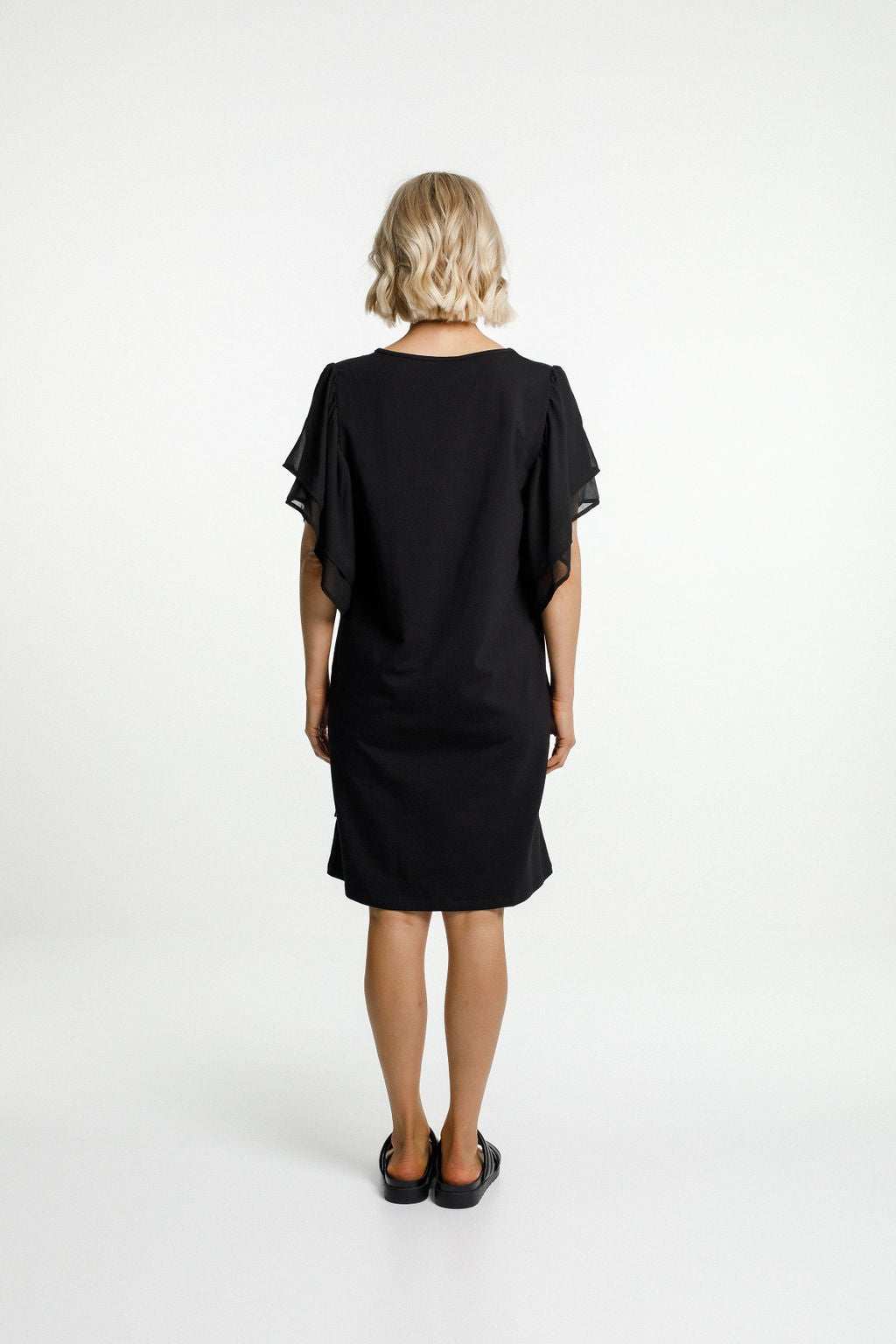 Lola Dress - Black with Black Sleeves