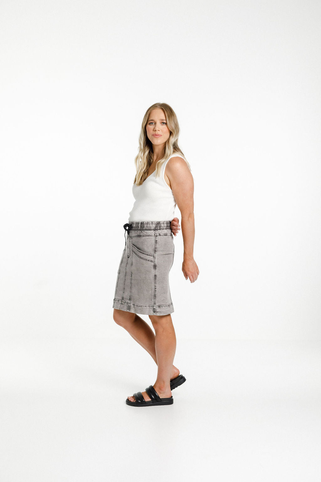 Denim Brenda Skirt - Grey Wash