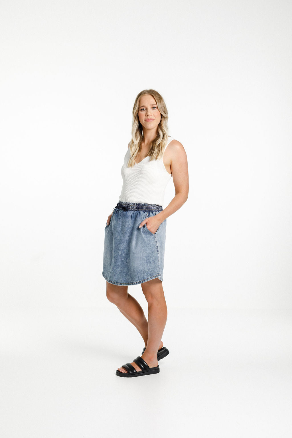Denim Saskia Skirt - Snow Wash