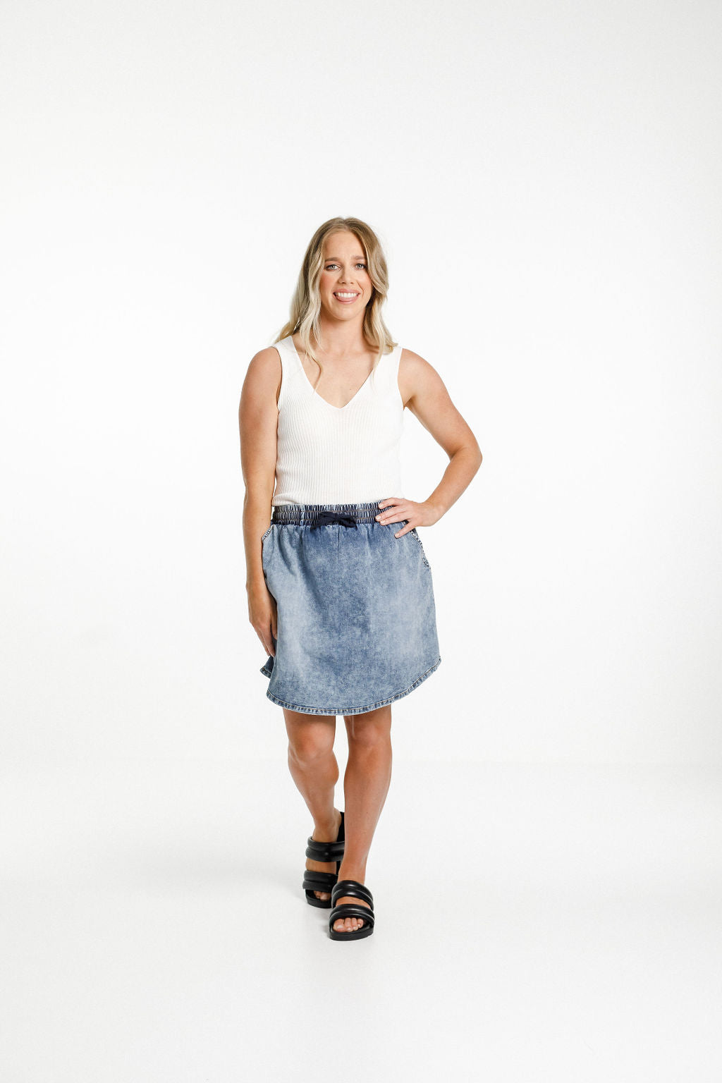 Denim Saskia Skirt - Snow Wash