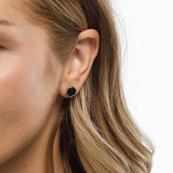 Studs - Hexagon - Black