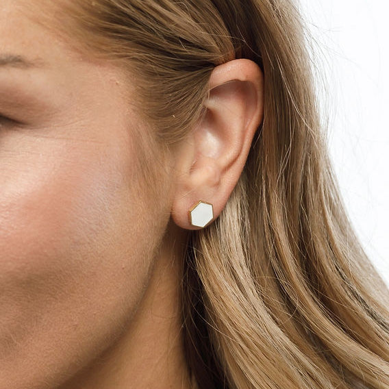 Studs - Hexagon - White