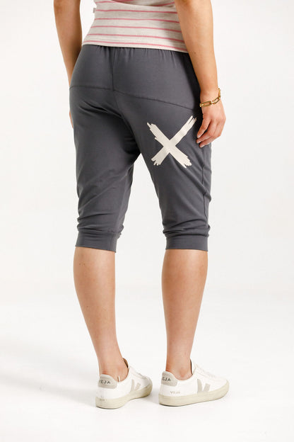 Coming Soon - 3/4 Apartment Pants - Graphite with Ivory X