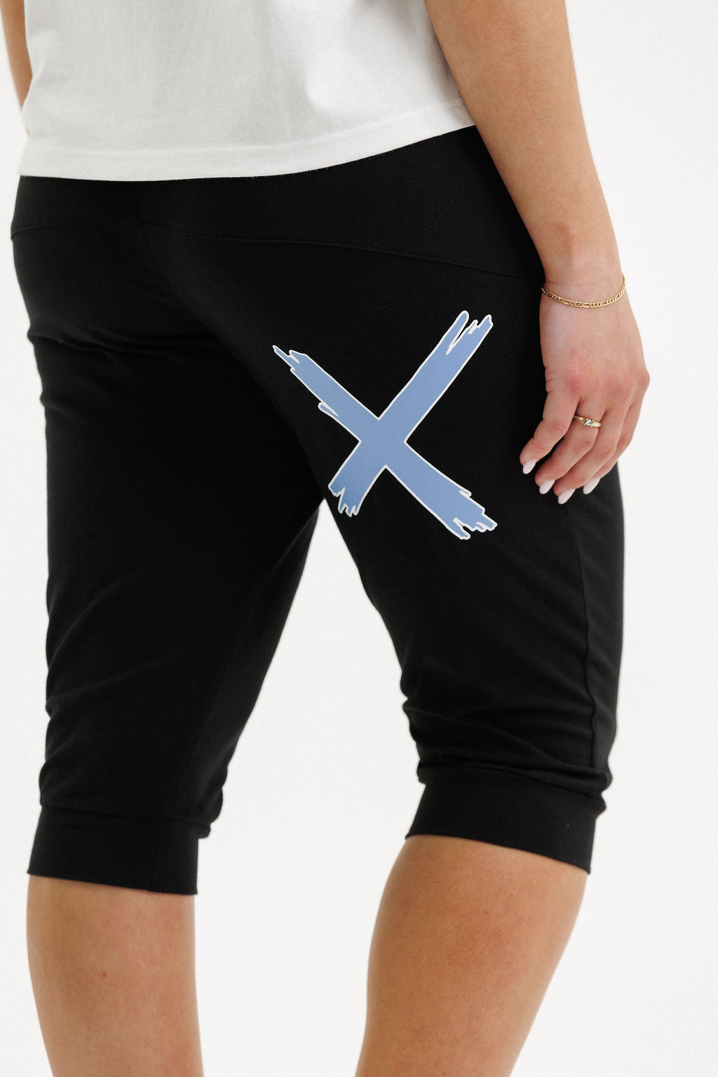 COMING SOON - 3/4 Apartment Pants - Black with Hydrangea/White X