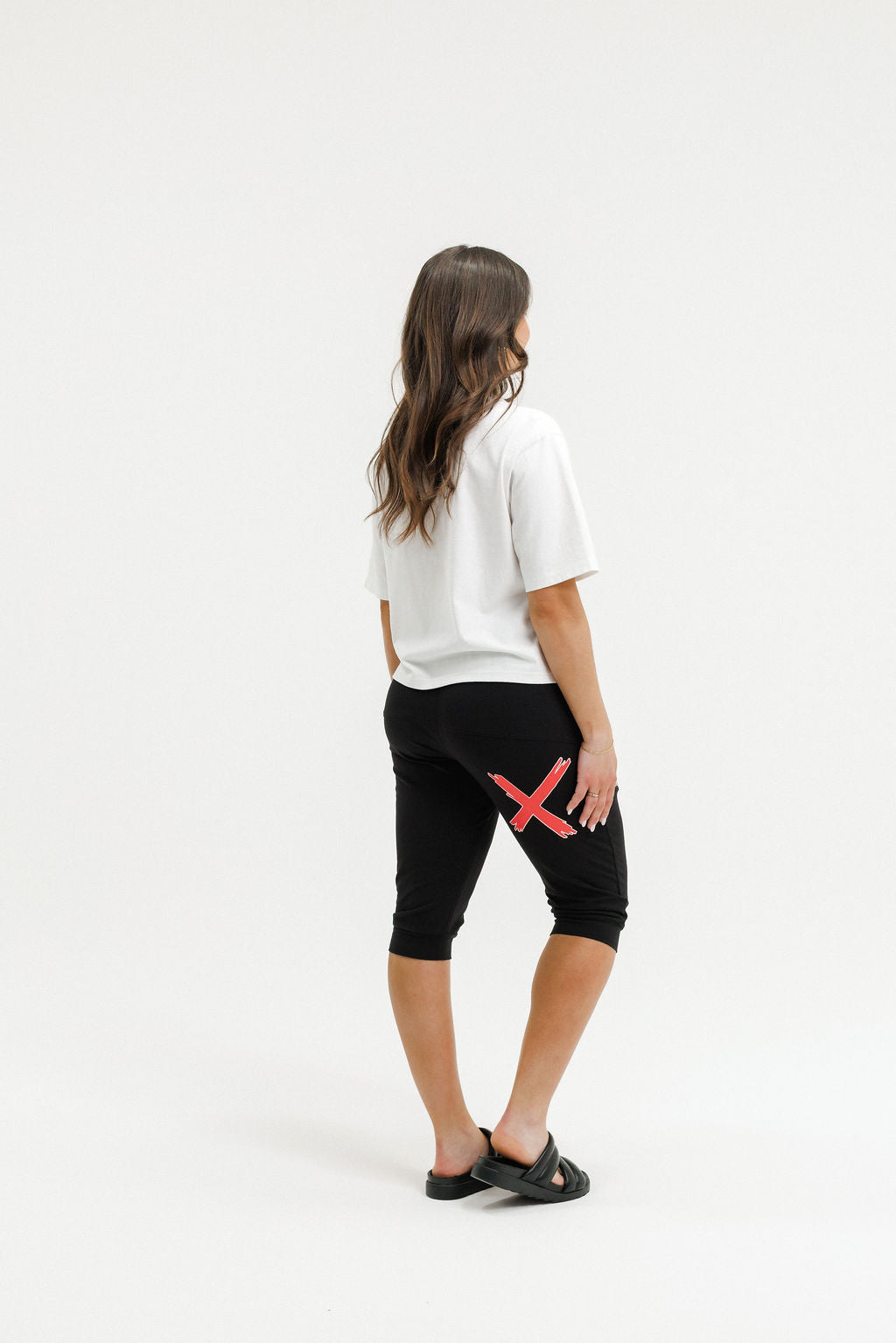 COMING SOON - 3/4 Apartment Pants - Black with Cherry/Blush X