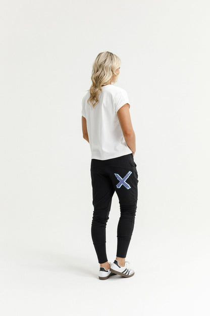 Coming Soon - Apartment Pants - Black with Marine Blue Shadow X
