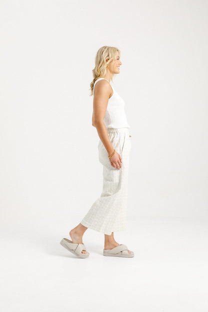 Zoe Pants - Cream Daisies