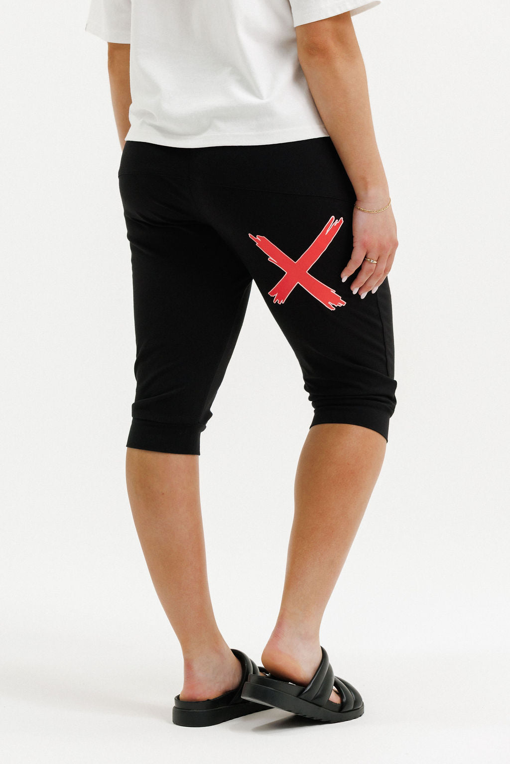 COMING SOON - 3/4 Apartment Pants - Black with Cherry/Blush X