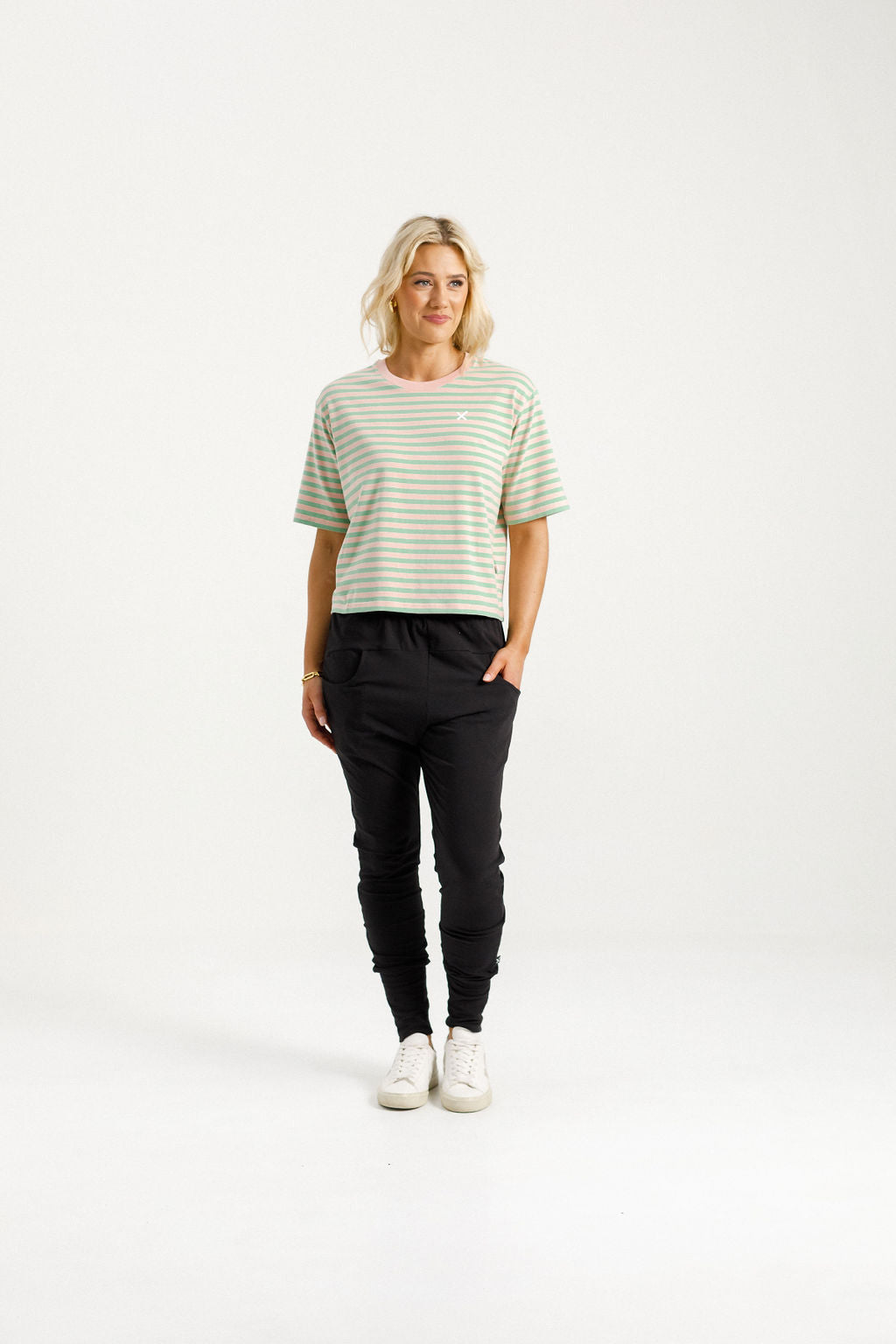 Apartment Pants - Black with Kelly Green X