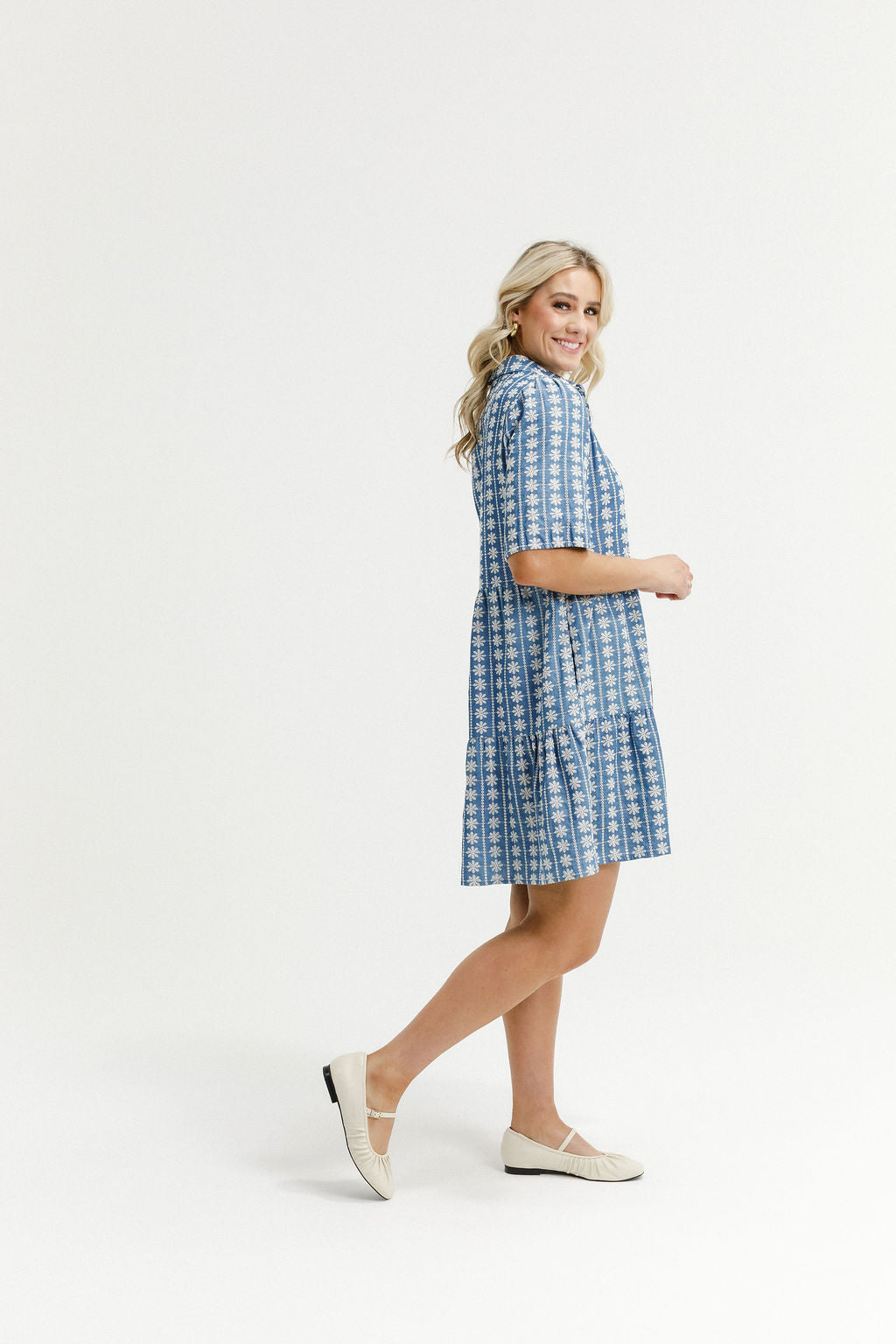 Coming Soon - Khloe Mini Dress - Blue Daisy