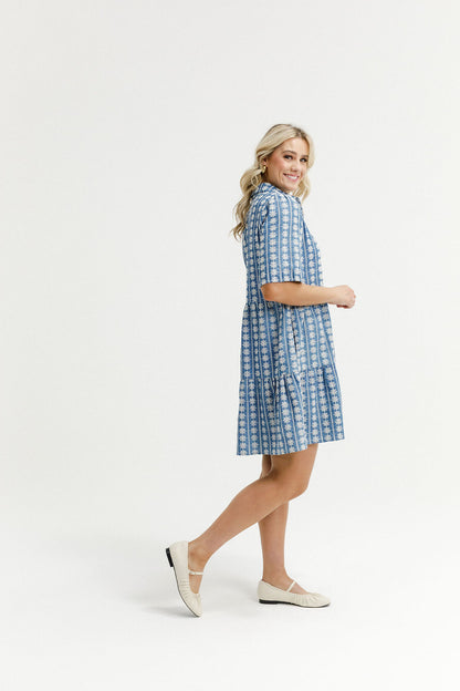 Coming Soon - Khloe Mini Dress - Blue Daisy