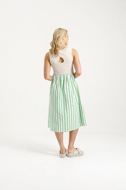 Taytum Dress - Apple Stripes