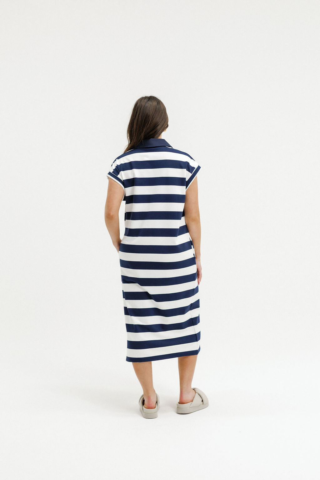 COMING SOON - Della Dress - Navy Stripes