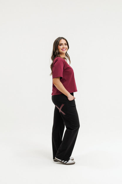COMING SOON - Avenue Pants - Black with Merlot X