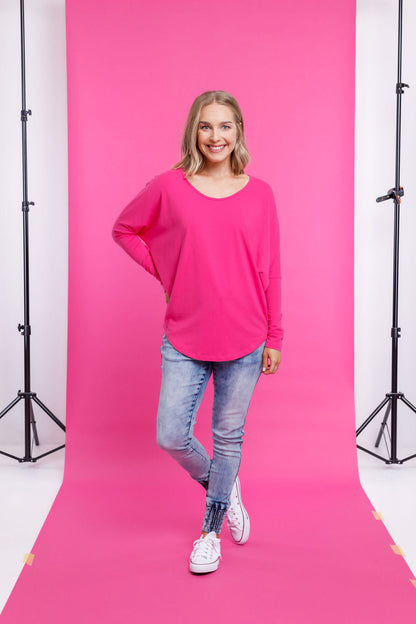 Batwing Tee - Sale - Raspberry Pink