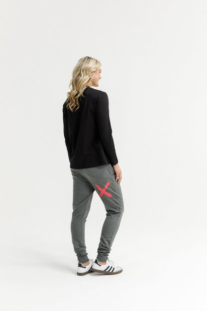 Apartment Pants - Winter Weight - Charcoal with Coral X