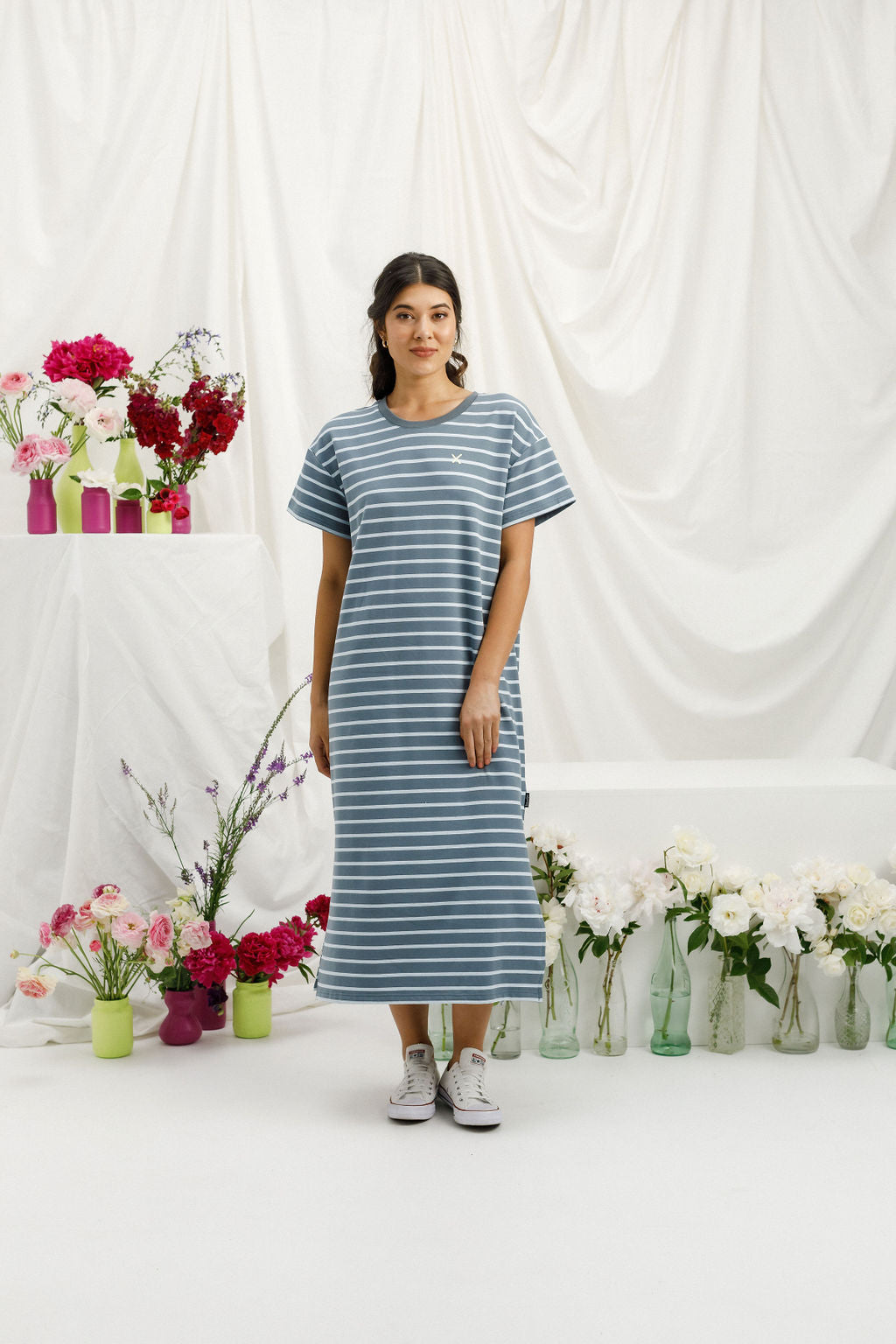 Posie Dress - Stormy Stripe