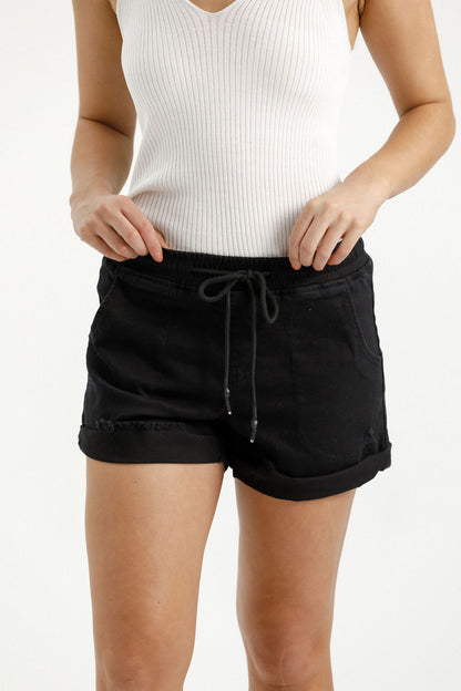 Lagoon Denim Shorts - Jet Black