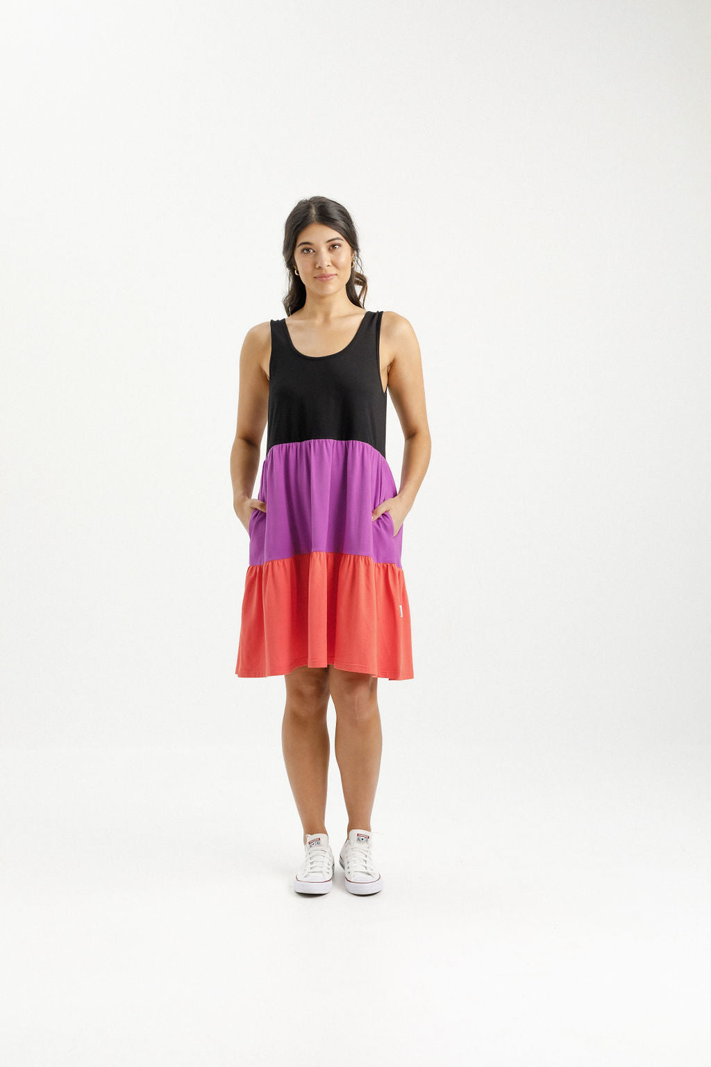 Mischa Dress - Black/Orchid/Berry