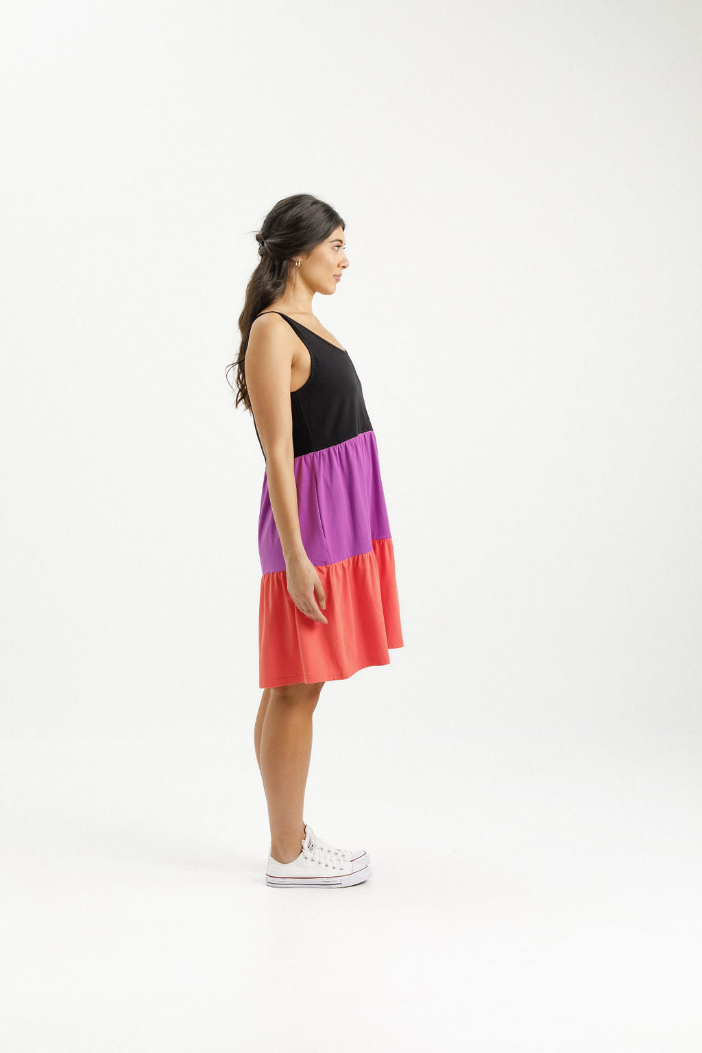 Mischa Dress - Black/Orchid/Berry