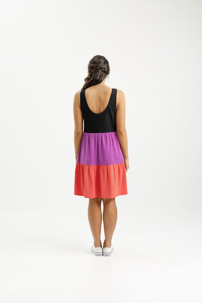 Mischa Dress - Black/Orchid/Berry