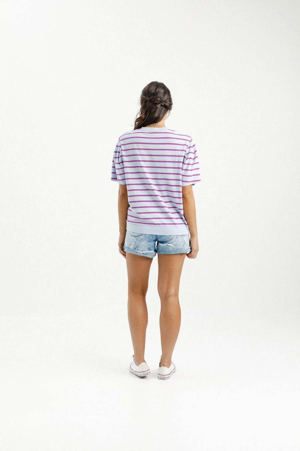 Wylder Tee - Orchid Stripe with Mini X