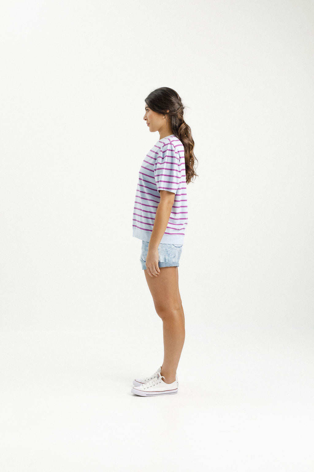 Wylder Tee - Orchid Stripe with Mini X