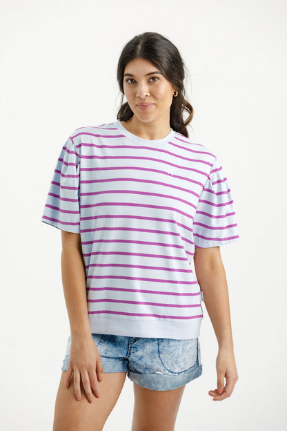 Wylder Tee - Orchid Stripe with Mini X