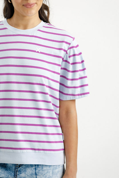 Wylder Tee - Orchid Stripe with Mini X