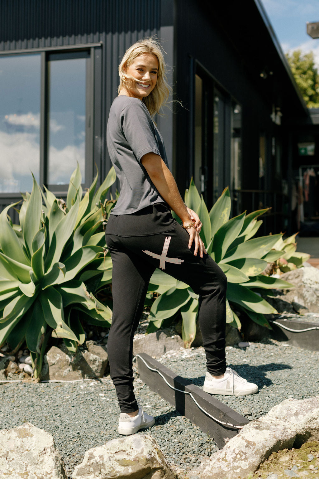Coming Soon - Becky Tee - Graphite with Ivory X