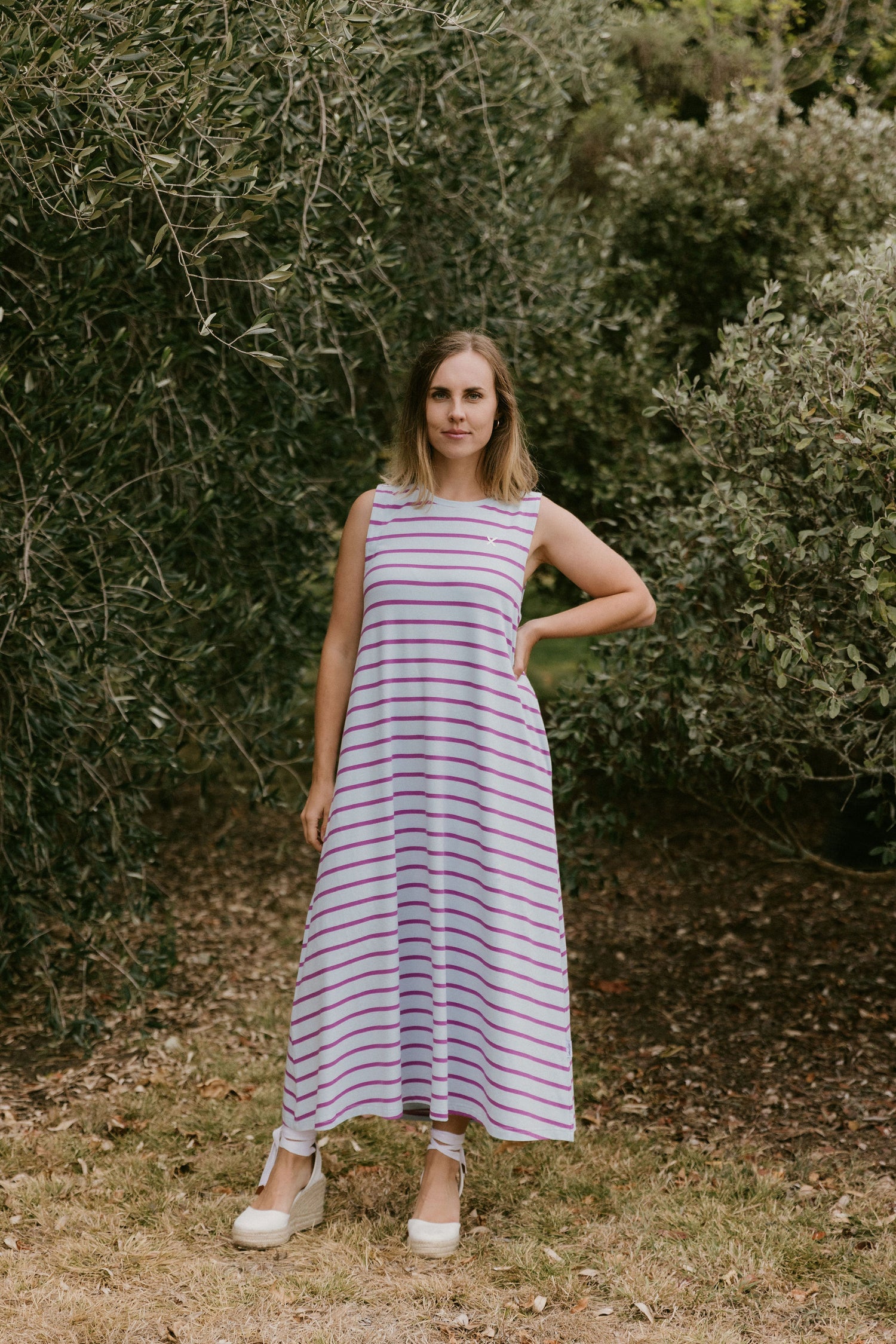 Bella Dress - Orchid Stripes