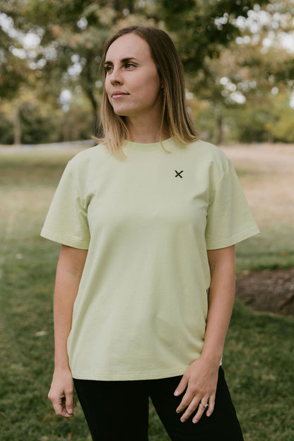 Chris Tee - Lime with Black X Print