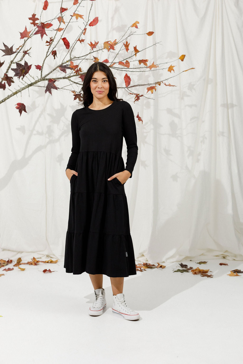 Long Sleeve Kendall Dress - Black