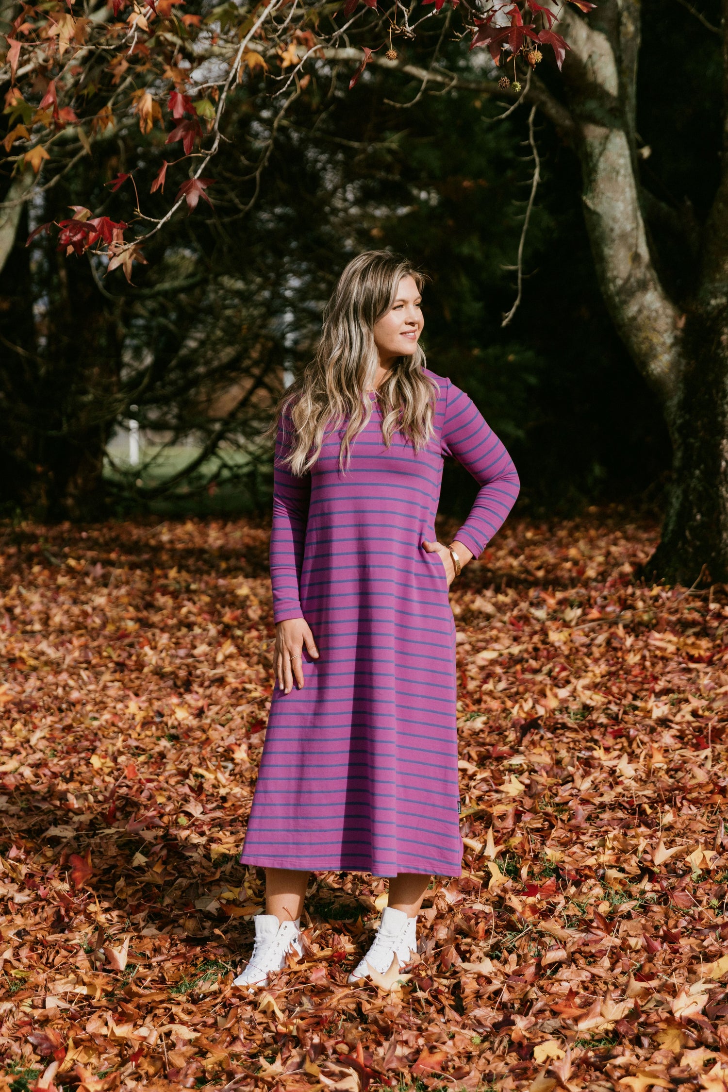 Kinsley Midi Dress - Hyacinth Stripe