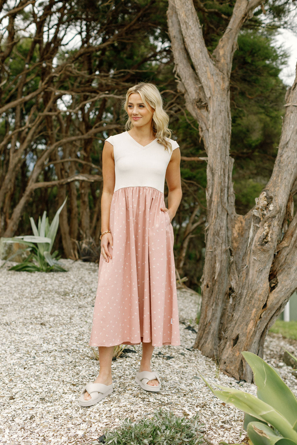 Gianna Dress - Creamy Blossom Bows