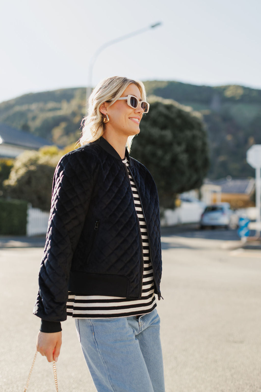 Long Sleeve Chris Tee - Black and White Stripes