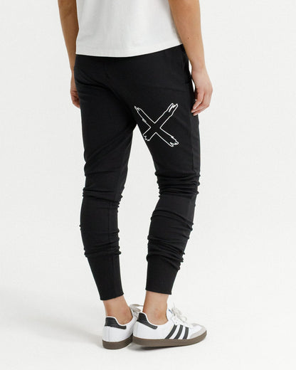Apartment Pants - Winter Weight - Black with white X outline