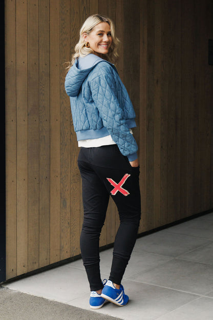Apartment Pants - Alpine Weight - Black with Coral Shadow X