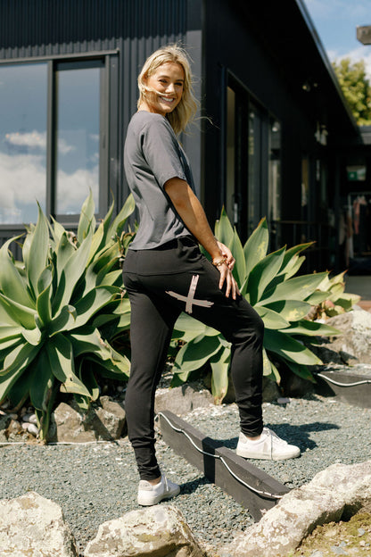 Coming Soon - Apartment Pants - Black with Blossom Daisy X