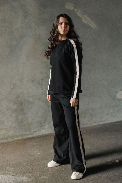 Long Sleeve Chris Tee - Black &amp; Sand