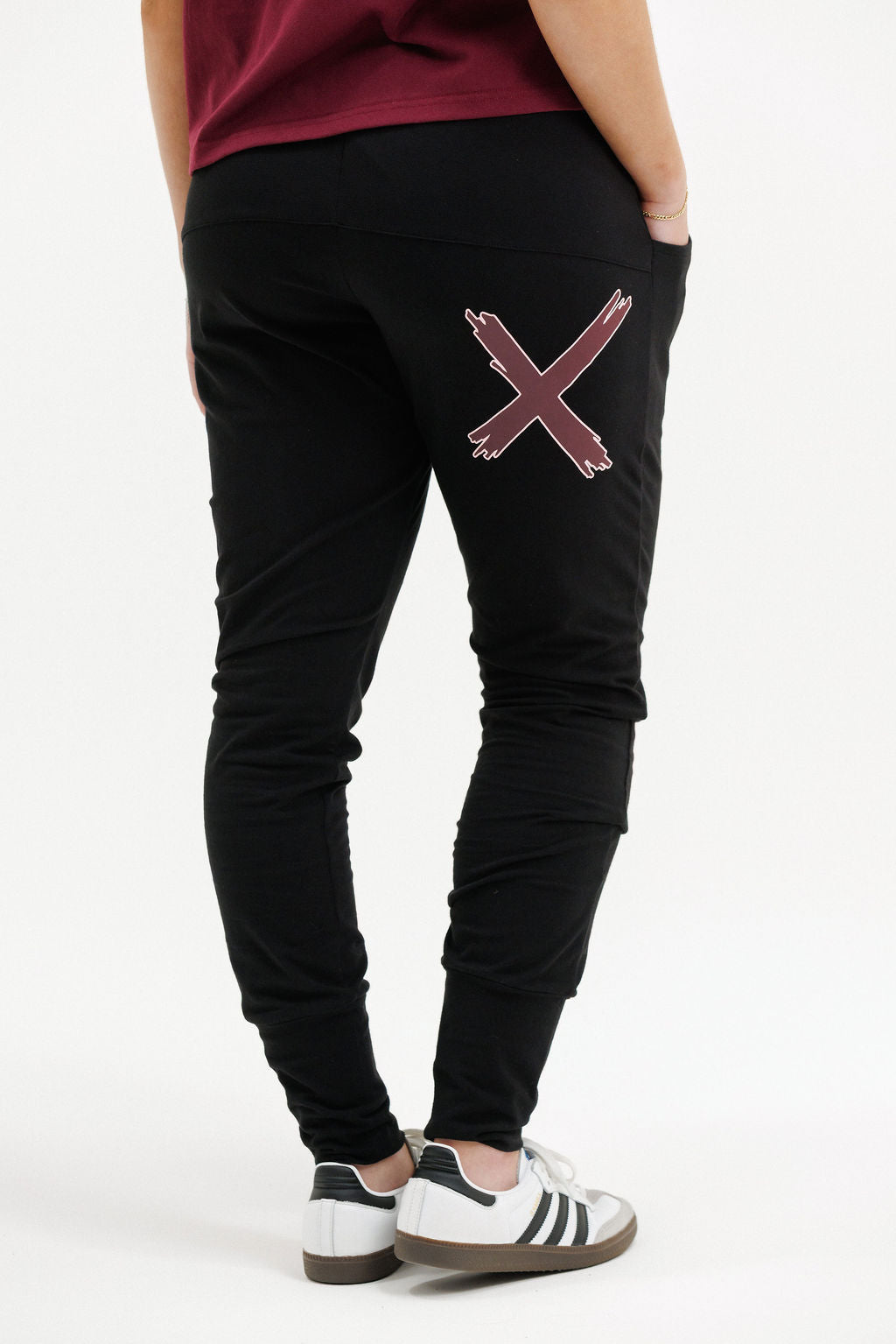 COMING SOON - Apartment Pants - Black with Merlot/Blush X