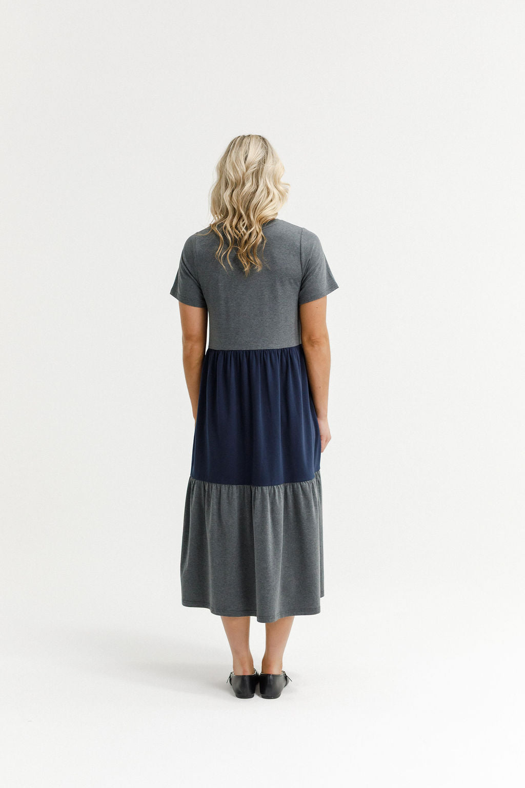 Kaitlin Dress - Charcoal and Navy