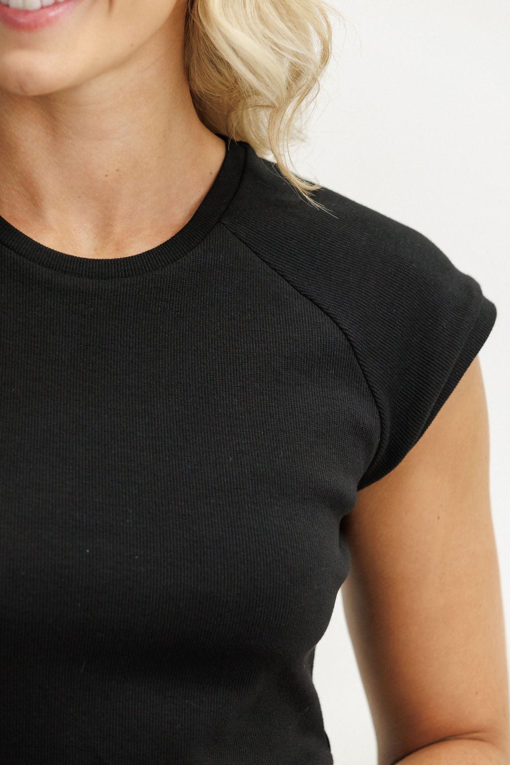 Coming Soon - Ribbed Raglan Tee - Black