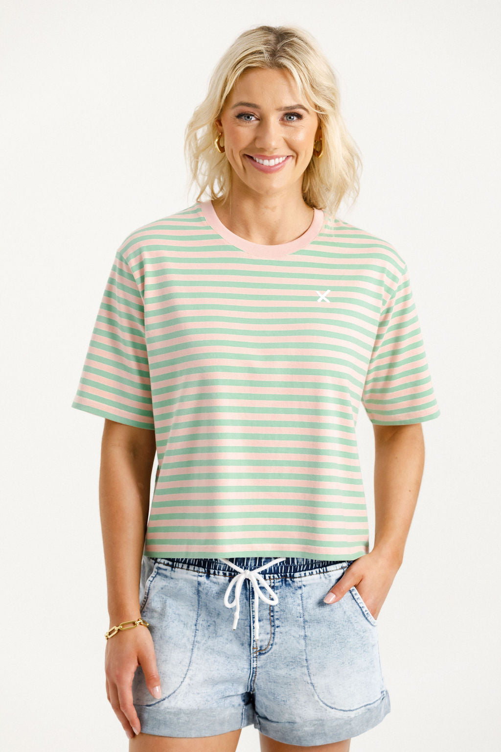 Becky Tee - Candy Apple Stripes