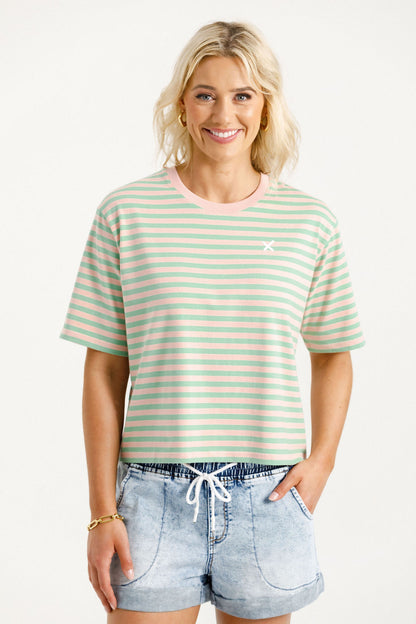 Becky Tee - Candy Apple Stripes